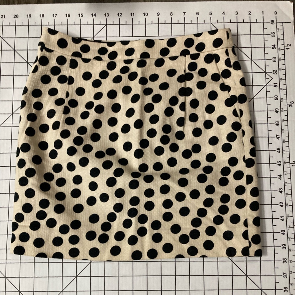J. Crew Size 0 Polka Dot Mini Skirt Cream and Black